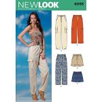 New Look 6055 Größe A (6-8-10-12-14-16) Hosen- und Shorts-Schnittmuster, Mehrfarbig