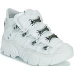 Reduzierte Weiße Business New Rock Rock Derby Schuhe aus Leder für Damen Größe 43 mit Absatzhöhe 5cm bis 7cm 