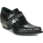 Reduzierte Schwarze Business New Rock Rock Derby Schuhe aus Leder für Herren Größe 39 mit Absatzhöhe 5cm bis 7cm 