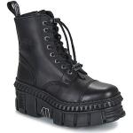 Schwarze New Rock Rock Ankle Boots & Klassische Stiefeletten aus Leder Größe 40 