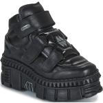 Reduzierte Schwarze Business New Rock Rock Derby Schuhe aus Leder für Damen Größe 43 mit Absatzhöhe 7cm bis 9cm 