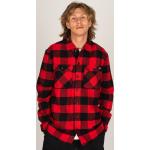 Reduzierte Rote Karo Langärmelige Dickies Sacramento Herrenlangarmhemden mit Knopf aus Baumwolle Größe M 