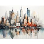 New York Bilder mit Skyline-Motiv aus Aluminium Querformat 24x32 
