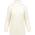 Reduzierte Weiße Newland Rollkragen Zopfpullover aus Wolle für Damen Größe S 