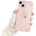 Reduzierte Rosa Elegante iPhone 15 Hüllen Art: Bumper Cases mit Muster aus Silikon stoßfest für Damen 
