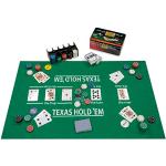 Nexos Trading Poker Starter-Set Pokerset mit 200 Chips in Geschenk-Box aus Metall inkl. Spielmatte 2 Decks Pokerkarten Dealer Button Small Blind Big Blind Chiptray