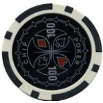 Nexos Pokerchips FP32584, Wert 100, 50 Stück, Laserchips mit Metallkern, 12g, Ø 4cm, schwarz
