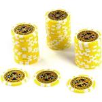 Nexos Pokerchips FP32586, Wert 1000, 50 Stück, Laserchips mit Metallkern, 12g, Ø 4cm, gelb