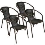 Braune Mediterrane Nexos Trading Polyrattan Gartenstühle pulverbeschichtet aus Polyrattan stapelbar Breite 50-100cm, Höhe 50-100cm, Tiefe 50-100cm 