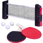 Nexos Trading Tischtennis-Set tragbar Tischtennisspiel Ping-Pong-Spiel Netz versenkbar 2 Schläger + 3 Bälle + Aufbewahrungstasche