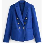 Reduzierte Blaue Next Boucle-Blazer aus Polyamid für Damen Übergrößen 