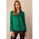 Grüne Next V-Ausschnitt Festliche Blusen aus Polyamid für Damen Größe XS 