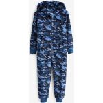 Blaue Camouflage Next Kinderschlafoveralls aus Fleece für Jungen Größe 170 1-teilig 