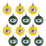 Grüne NFL Christbaumkugeln & Weihnachtsbaumkugeln aus Kunststoff 12-teilig 