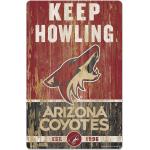 NHL Arizona Coyotes Keep Howling Slogan Wood Sign Holzschild Holz Eishockey
