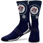 NHL Zoom Curve Team Crew Socken für Erwachsene, für Damen und Herren, Game Day Apparel (Winnipeg Jets – Blau, Erwachsene Large)