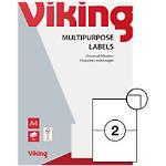 Weiße Viking Bürobedarf Universal-Etiketten & Mehrzweck-Etiketten DIN A2 aus Papier 