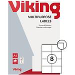Weiße Viking Bürobedarf Universal-Etiketten & Mehrzweck-Etiketten DIN A8 aus Papier 