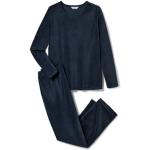 Dunkelblaue TCHIBO Nachhaltige Pyjamas lang aus Baumwolle für Damen Größe XL 