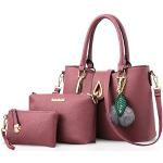 Rosa Elegante Handtaschen Sets aus Glattleder für Damen 