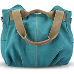 Blaue Damenschultertaschen & Damenshoulderbags aus Canvas 