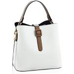 Weiße Kleine Handtaschen mit Reißverschluss aus Glattleder mit Handyfach für Damen 