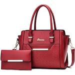 Rote Elegante Handtaschen Sets aus Leder für Damen klein 