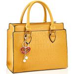 Gelbe Animal-Print Elegante Quadratische Kleine Handtaschen aus Kunstleder schmutzabweisend für Damen 