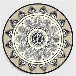 Vintage Runde Badteppiche 120 cm mit Mandala-Motiv aus Flanell 