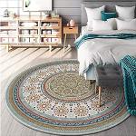 Runde Runde Teppiche 140 cm mit Mandala-Motiv aus Flanell maschinenwaschbar 