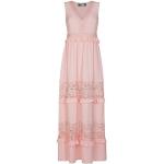 Reduzierte Pinke Unifarbene Casual Ärmellose Nicowa Maxi V-Ausschnitt Lange Abendkleider mit Reißverschluss aus Polyester für Damen Größe XS 