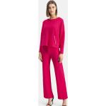 Reduzierte Pinke Unifarbene Nicowa Rundhals-Ausschnitt Strickpullover aus Viskose für Damen Größe XS 