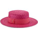 Pinke Geflochtene Elegante Nicowa Strohhüte aus Stroh für Damen Einheitsgröße für den für den Sommer 