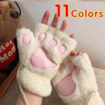 Fingerlose Handschuhe & Halbfinger-Handschuhe mit Katzenmotiv aus Samt für Damen Weihnachten für den für den Winter 