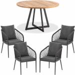 Niehoff Gartenmöbel-Set mit Stuhl Pino und Tisch Milan - Rope dunkelgrau