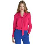 Rosa Unifarbene Langärmelige Nife Festliche Blusen aus Polyester für Damen 