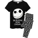 Schwarze Nightmare Before Christmas Jack Skellington Damenschlafanzüge & Damenpyjamas mit Weihnachts-Motiv Größe XL Weihnachten 