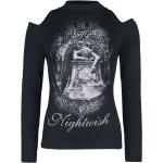Schwarze Gothic Langärmelige Nightwish Rundhals-Ausschnitt Print-Shirts für Damen Größe XXL für Festivals 