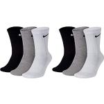 Nike 6 Paar Socken Herren Damen Weiß Grau Schwarz Tennissocken Sparset SX7664, Farbe:weiß grau schwarz, Größe:46-50