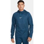 Blaue Langärmelige Nike Academy Herrensweatshirts mit Kapuze Größe L 