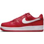 Reduzierte Rote Nike Air Force 1 Low Sneaker aus Leder für Herren Größe 40 
