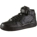 Schwarze Nike Air Force 1 Mid High Top Sneaker & Sneaker Boots aus Leder atmungsaktiv 
