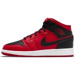 Rote Nike Air Jordan 1 Basketballschuhe aus Leder atmungsaktiv für Kinder Größe 40 