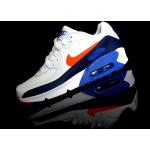NIKE AIR MAX 90 LTR Classic Damen Sneaker weiß/signal-orange/royal-blau Gr.37,5