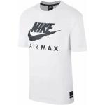 Reduzierte Weiße Kurzärmelige Nike Air Max Rundhals-Ausschnitt T-Shirts aus Baumwolle für Herren 