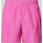 Pinke Unifarbene Nike Herrenbadehosen aus Polyester Größe L 