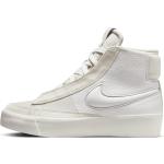 Reduzierte Weiße Nike Blazer Mid High Top Sneaker & Sneaker Boots mit Schnürsenkel aus Leder für Damen Größe 36,5 