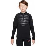 Schwarze Gesteppte Langärmelige Nike Academy Stehkragen Kindersweatshirts mit Reißverschluss für Jungen für den für den Winter 