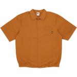 Braune Streetwear Kurzärmelige Nike Button Down Kragen Hemden mit Button-Down-Kragen für Herren Größe L 