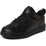 Schwarze Nike Court Borough Low Sneaker mit Schnürsenkel in Schmalweite aus Leder für Kinder Größe 30 